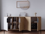 ΜΠΟΥΦΕΣ TAJESY PAKOWORLD ΜΕΛΑΜΙΝΗΣ ΛΕΥΚΟ-OAK 180X40X78ΕΚ