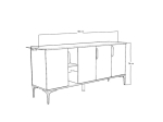 ΜΠΟΥΦΕΣ TAJESY PAKOWORLD ΜΕΛΑΜΙΝΗΣ ΛΕΥΚΟ-OAK 180X40X78ΕΚ