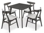TΡΑΠΕΖΑΡΙΑ BENSON - ORLEAN PAKOWORLD ΣΕΤ 5ΤΜΧ RUSTIC GREY - ΥΦΑΣΜΑ ΓΚΡΙ 80X80X75ΕΚ