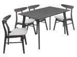 TΡΑΠΕΖΑΡΙΑ BENSON - ORLEAN PAKOWORLD ΣΕΤ 5ΤΜΧ RUSTIC GREY-ΥΦΑΣΜΑ ΓΚΡΙ 120X75X75ΕΚ