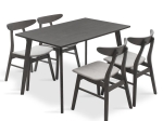 TΡΑΠΕΖΑΡΙΑ BENSON - ORLEAN PAKOWORLD ΣΕΤ 5ΤΜΧ RUSTIC GREY-ΥΦΑΣΜΑ ΓΚΡΙ 120X75X75ΕΚ