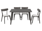 TΡΑΠΕΖΑΡΙΑ BENSON - TOTO PAKOWORLD ΣΕΤ 5ΤΜΧ RUSTIC GREY - ΥΦΑΣΜΑ ΓΚΡΙ 120X75X75ΕΚ