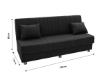 KΑΝΑΠΕΣ ΚΡΕΒΑΤΙ ROMINA PAKOWORLD 3ΘΕΣΙΟΣ ΥΦΑΣΜΑ ΓΚΡΙ 180X75X80ΕΚ