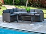 ΣΑΛΟΝΙ MERANO ΜΕΤΑΛΛΟ-PE RATTAN-PLYWOOD ΜΑΥΡΟ