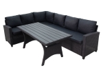 ΣΑΛΟΝΙ MERANO ΜΕΤΑΛΛΟ-PE RATTAN-PLYWOOD ΜΑΥΡΟ