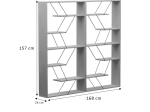 ΒΙΒΛΙΟΘΗΚΗ TARS PAKOWORLD ΓΚΡΙ-ΛΕΥΚΟ 168X24X157ΕΚ