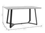 TΡΑΠΕΖΙ GEMMA PAKOWORLD ΓΚΡΙ ANTIQUE-ΜΑΥΡΟ 140X80X75ΕΚ