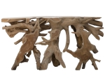ΚΟΝΣΟΛΑ ROOT PAKOWORLD ΧΕΙΡΟΠΟΙΗΤΗ TEAK ΞΥΛΟ ΦΥΣΙΚΟ 150X40X80ΕΚ