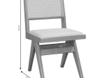 ΚΑΡΕΚΛΑ WINSLOW PAKOWORLD ΞΥΛΟ RUBBERWOOD ΜΑΥΡΟ-PVC RATTAN ΦΥΣΙΚΟ-ΥΦΑΣΜΑ ΓΚΡΙ