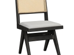 ΚΑΡΕΚΛΑ WINSLOW PAKOWORLD ΞΥΛΟ RUBBERWOOD ΜΑΥΡΟ-PVC RATTAN ΦΥΣΙΚΟ-ΥΦΑΣΜΑ ΓΚΡΙ