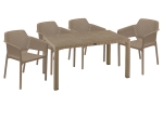 ΤΡΑΠΕΖΑΡΙΑ EXPLORE-INTEGRAL PAKOWORLD ΣΕΤ 5ΤΕΜ PP CAPPUCCINO 150X90X73,5ΕΚ