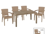 ΤΡΑΠΕΖΑΡΙΑ EXPLORE-HALCYON PAKOWORLD ΣΕΤ 7ΤΕΜ PP CAPPUCCINO 150X90X73,5ΕΚ