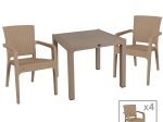 ΤΡΑΠΕΖΑΡΙΑ EXPLORE-HALCYON PAKOWORLD ΣΕΤ 5ΤΕΜ PP CAPPUCCINO 90X90X73,5ΕΚ