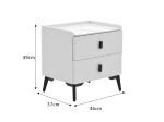 ΚΟΜΟΔΙΝΟ ALESSIO PAKOWORLD MDF ΛΕΥΚΟ-ΜΑΥΡΟ ΜΕΤΑΛΛΟ 46X37X47ΕΚ