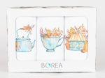Borea Ποτηρόπανα Κουζίνας Autumn Σετ 3ΤΜΧ (3) 50 x 70 cm Λευκό