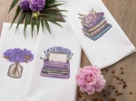 Borea Ποτηρόπανα Κουζίνας Violeta Σετ 3ΤΜΧ (3) 50 x 70 cm Λευκό