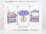 Borea Ποτηρόπανα Κουζίνας Violeta Σετ 3ΤΜΧ (3) 50 x 70 cm Λευκό