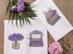 Borea Ποτηρόπανα Κουζίνας Violeta Σετ 3ΤΜΧ (3) 50 x 70 cm Λευκό