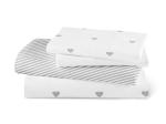 Borea Σεντόνια Εμπριμέ Σετ Hearts Γκρι Υπέρδιπλα 220 x 240 cm + 240 x 260 cm + (2) 50 x 70 cm Γκρι