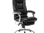 BF8550 MASSAGE RELAX ΠΟΛΥΘΡΟΝΑ ΓΡΑΦΕΙΟΥ ΔΙΕΥΘΥΝΤΗ, ΒΑΣΗ ΧΡΩΜΙΟ ΜΕ ΥΠΟΠΟΔΙΟ, PU  ΜΑΥΡΟ