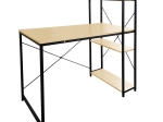 ΓΡΑΦΕΙΟ Η/Υ ΜΕ 4 ΡΑΦΙΑ ΜΕΤΑΛΛΟ ΒΑΦΗ ΜΑΥΡΟ, MELAMINE BEECH