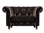 CHESTERFIELD ΠΟΛΥΘΡΟΝΑ ΣΑΛΟΝΙΟΥ - ΚΑΘΙΣΤΙΚΟΥ, ΥΦΑΣΜΑ LEATHER AIR, ΧΡΩΜΑ ΣΚΟΥΡΟ ΚΑΦΕ