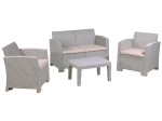 SAVANNA SET ΣΑΛΟΝΙ ΚΗΠΟΥ ΒΕΡΑΝΤΑΣ K/D, PP-UV SAND GREY ΜΑΞΙΛΑΡΙΑ ΜΠΕΖ