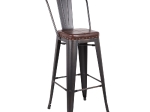 RELIX ΣΚΑΜΠΟ BAR-PRO ΜΕ ΠΛΑΤΗ, ΜΕΤΑΛΛΟ ΒΑΦΗ ANTIQUE BLACK, PU ΣΚΟΥΡΟ ΚΑΦΕ