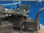 MONTANA ΚΑΡΕΚΛΑ ΤΡΑΠΕΖΑΡΙΑΣ ΚΗΠΟΥ ALU, Φ5MM ROUND WICKER GREY BROWN, ΜΑΞΙΛΑΡΙ ΑΝΘΡΑΚΙ