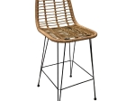 SALSA ΣΚΑΜΠΟ BAR-PRO ΜΕ ΠΛΑΤΗ, ΜΕΤΑΛΛΟ ΒΑΦΗ ΜΑΥΡΟ, WICKER ΦΥΣΙΚΟ