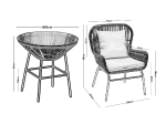 SALSA MAX SET ΚΗΠΟΥ - ΒΕΡΑΝΤΑΣ ΜΕΤΑΛΛΟ ΒΑΦΗ ΜΑΥΡΟ, WICKER ΦΥΣΙΚΟ: ΤΡΑΠΕΖΑΚΙ+2 ΠΟΛΥΘΡΟΝΕΣ