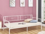 QUEEN DAYBED ΚΡΕΒΑΤΙ ΜΕΤΑΛΛΟ ΒΑΦΗ ΑΣΠΡΟ
