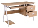 UNIT ΓΡΑΦΕΙΟ Η/Υ ΜΕΤΑΛΛΟ ΒΑΦΗ ΑΣΠΡΟ, MELAMINE ΑΠΟΧΡΩΣΗ SONOMA