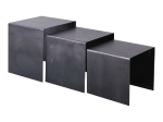 IRON SET 3 ΤΡΑΠΕΖΑΚΙΑ ΒΟΗΘΗΤΙΚΑ, ΜΕΤΑΛΛΟ ΒΑΦΗ ANTIQUE BLACK