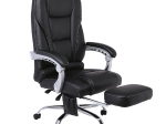 BF8550 MASSAGE RELAX ΠΟΛΥΘΡΟΝΑ ΓΡΑΦΕΙΟΥ ΔΙΕΥΘΥΝΤΗ, ΒΑΣΗ ΧΡΩΜΙΟ ΜΕ ΥΠΟΠΟΔΙΟ, PU  ΜΑΥΡΟ