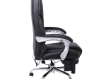 BF8550 MASSAGE RELAX ΠΟΛΥΘΡΟΝΑ ΓΡΑΦΕΙΟΥ ΔΙΕΥΘΥΝΤΗ, ΒΑΣΗ ΧΡΩΜΙΟ ΜΕ ΥΠΟΠΟΔΙΟ, PU  ΜΑΥΡΟ