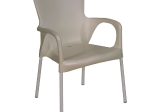 LARA ΠΟΛΥΘΡΟΝΑ PRO DINING ΣΤΟΙΒΑΖΟΜΕΝΗ, ALU SILVER, PP - UV PROTECTION ΑΠΟΧΡΩΣΗ TORTORA