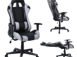 BF8000 GAMING ΠΟΛΥΘΡΟΝΑ ΓΡΑΦΕΙΟΥ, ΑΝΑΚΛΙΣΗ ΠΛΑΤΗΣ ΕΩΣ 90°, PVC ΜΑΥΡΟ - ΓΚΡΙ