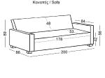 OPEN ΚΑΝΑΠΕΣ - ΚΡΕΒΑΤΙ ΜΕ ΑΠΟΘΗΚΕΥΤΙΚΟ ΧΩΡΟ, 3ΘΕΣΙΟΣ, ΥΦΑΣΜΑ ΓΚΡΙ