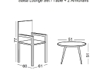 SALSA LOUNGE SET ΚΑΘΙΣΤΙΚΟ ΜΕΤΑΛΛΟ ΜΑΥΡΟ - ΓΥΑΛΙ - WICKER ΦΥΣΙΚΟ: ΤΡΑΠΕΖΑΚΙ+2 ΠΟΛΥΘΡΟΝΕΣ