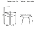 SALSA CORAL COFFEE SET ΚΗΠΟΥ ΜΕΤΑΛΛΟ ΜΑΥΡΟ - ΓΥΑΛΙ - WICKER ΦΥΣΙΚΟ: ΤΡΑΠΕΖΑΚΙ+2 ΠΟΛΥΘΡΟΝΕΣ