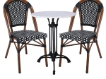 PARIS ΚΑΡΕΚΛΑ BISTRO ΑΛΟΥΜΙΝΙΟ ΚΑΡΥΔΙ, WICKER ΜΑΥΡΟ - ΑΣΠΡΟ, ΣΤΟΙΒΑΖΟΜΕΝΗ