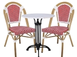 PARIS ΚΑΡΕΚΛΑ BISTRO ΑΛΟΥΜΙΝΙΟ ΦΥΣΙΚΟ, WICKER ΑΣΠΡΟ - ΚΟΚΚΙΝΟ, ΣΤΟΙΒΑΖΟΜΕΝΗ