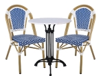 PARIS ΚΑΡΕΚΛΑ BISTRO ΑΛΟΥΜΙΝΙΟ ΦΥΣΙΚΟ, WICKER ΑΣΠΡΟ - ΜΠΛΕ, ΣΤΟΙΒΑΖΟΜΕΝΗ