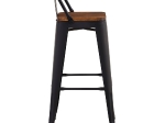 RELIX WOOD ΣΚΑΜΠΟ BAR ΜΕ ΠΛΑΤΗ,ΜΕΤΑΛΛΟ ΒΑΦΗ ΜΑΥΡΟ EXTRA MATTE, ΑΠΟΧΡΩΣΗ ΞΥΛΟΥ DARK OAK