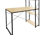 ΓΡΑΦΕΙΟ Η/Υ ΜΕ 4 ΡΑΦΙΑ ΜΕΤΑΛΛΟ ΒΑΦΗ ΜΑΥΡΟ, MELAMINE BEECH