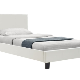 Κρεβάτι Nevil pakoworld 100x200 PU χρώμα λευκό ματ