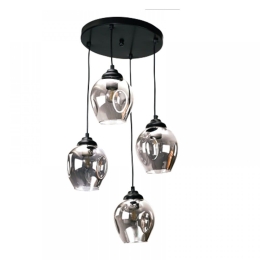 Φωτιστικό Οροφής 4474-4 30x90cm 4xΕ27 Black-Smoke Inlight