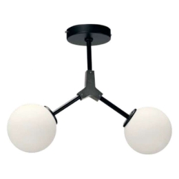 Φωτιστικό Οροφής-Πλαφονιέρα 6167-2 40x40cm 2xG9 Black-Silver Inlight Μέταλλο,Γυαλί