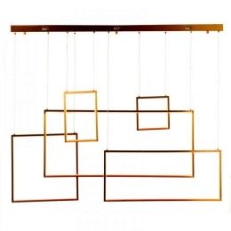 Φωτιστικό Οροφής-Ράγα Led 6165 131x150cm 11200Lm Gold Inlight Μέταλλο,Ακρυλικό